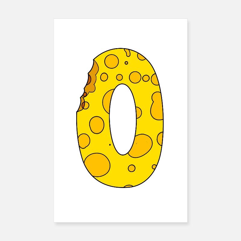 Numéro 0 Digit Cheese Poster 20 x 30 cm