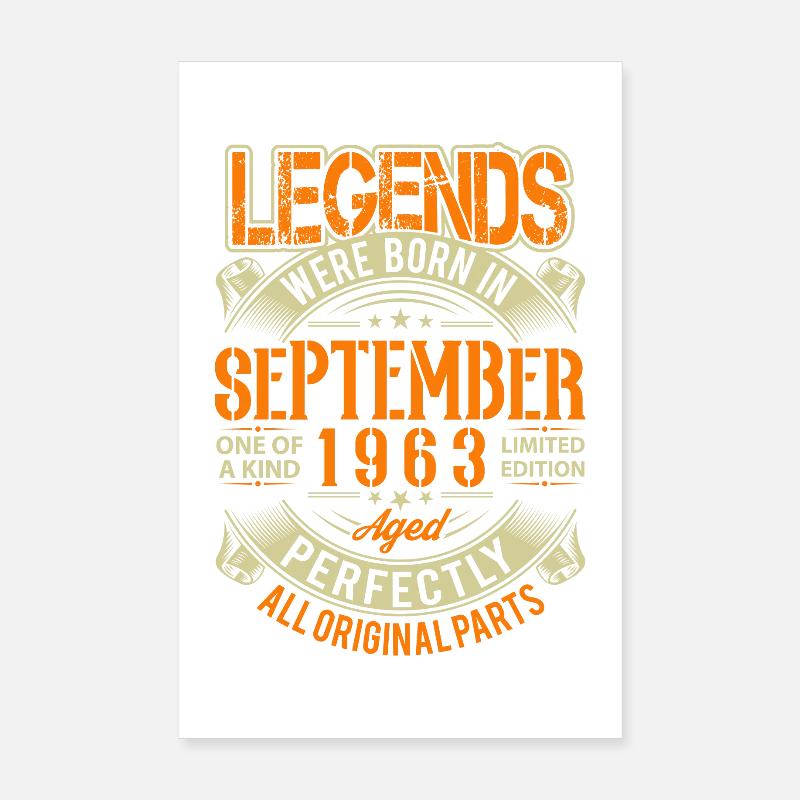1963 September Birthday Legend Poster 8" x 12" (20x30 cm)