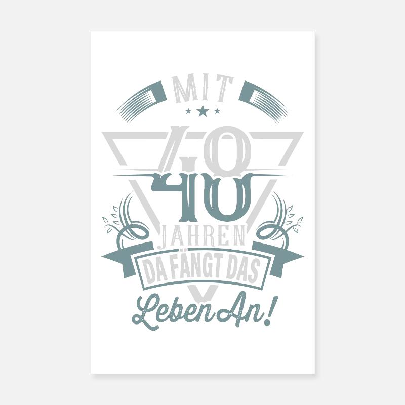 48. Geburtstag Da Fängt Das Leben An Poster 20x30 cm