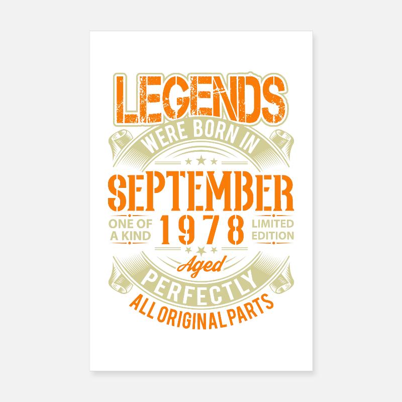 1978 September Birthday Legend Poster 8" x 12" (20x30 cm)