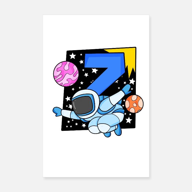 7 birthday boy - 7 years old - I am 7 Poster 8" x 12" (20x30 cm)