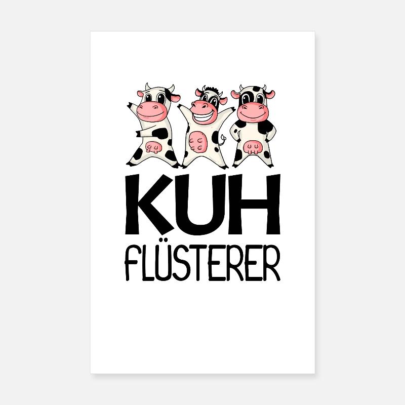 Kuh Kühe - Poster 20x30 cm - Weiß