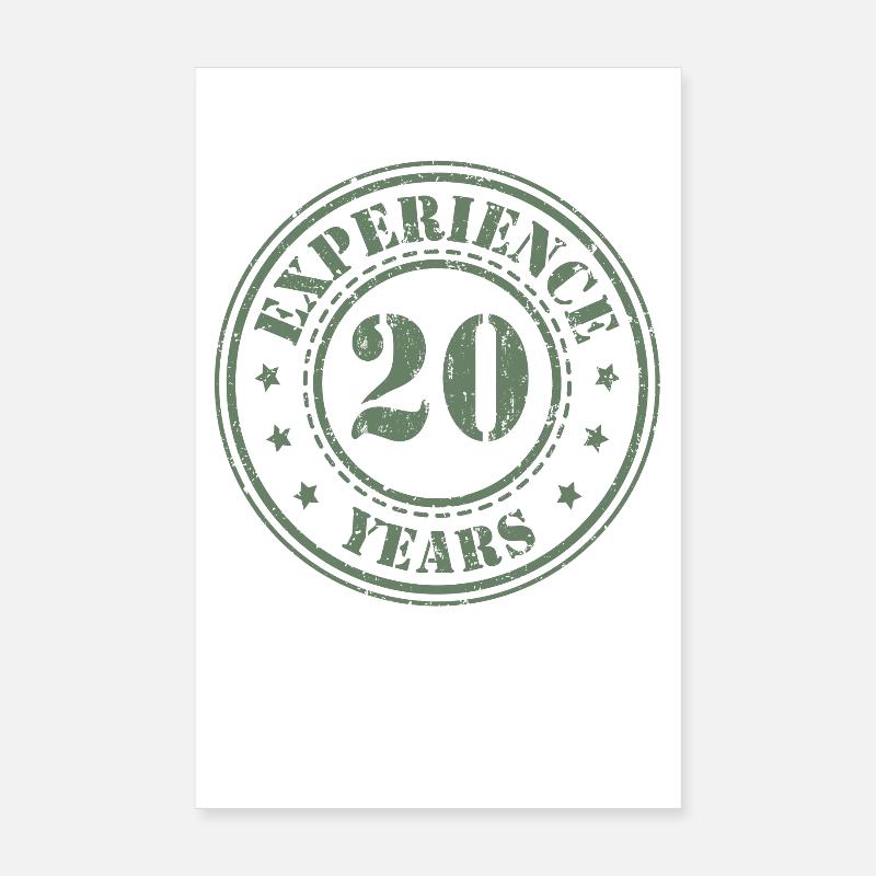 20 ans d’expérience 20 ans Poster 20 x 30 cm