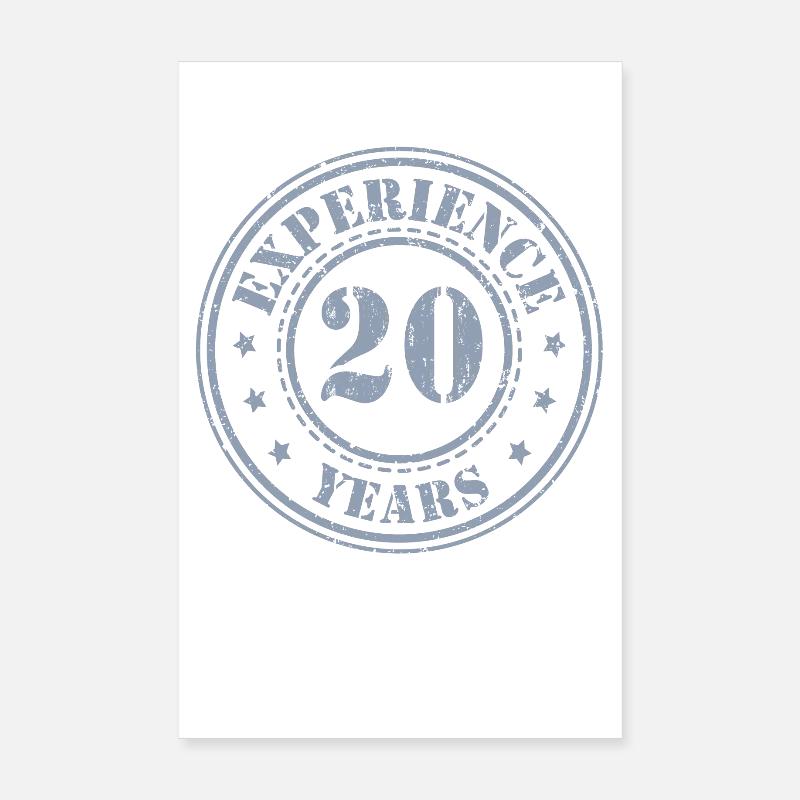 20 ans d’expérience 20 ans Poster 20 x 30 cm