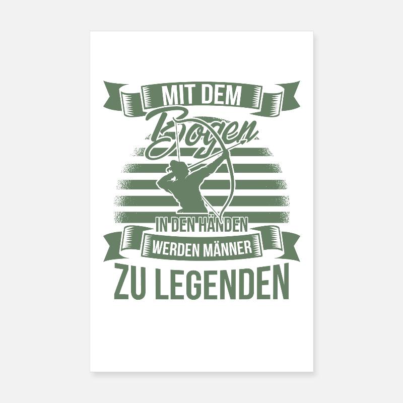 Bogenschiessen mit dem Bogen in den Händen Poster 20x30 cm