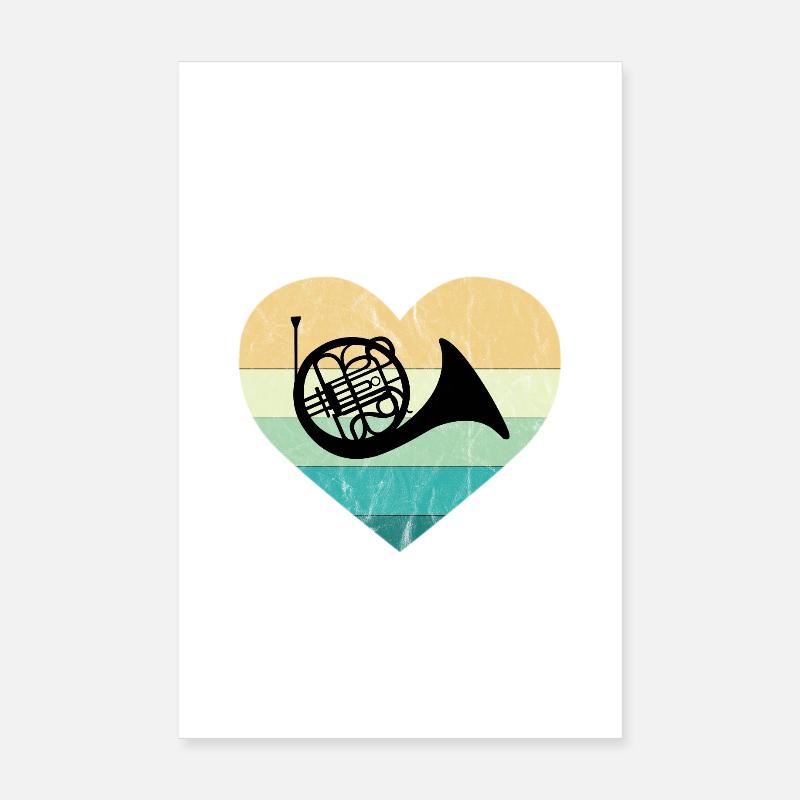 Le corniste adore jouer du cor Français du cor dans l’orchestre Poster 20 x 30 cm