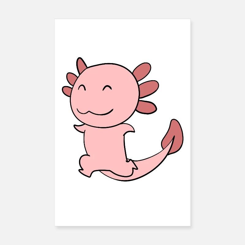 Axolotl Rose Doux Poster 20 x 30 cm