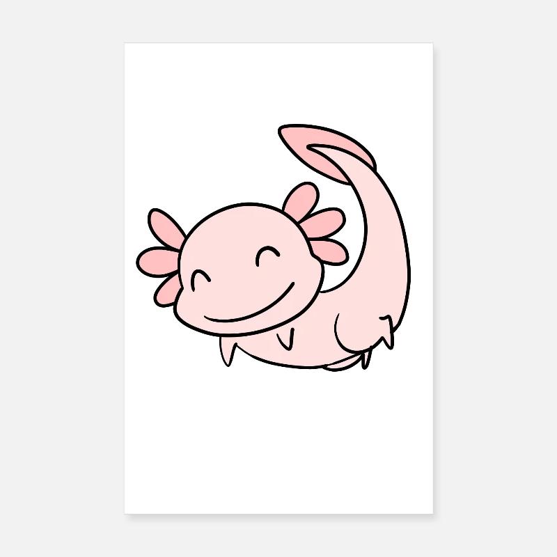 Süßes Axolotl Rosa Poster 20x30 cm