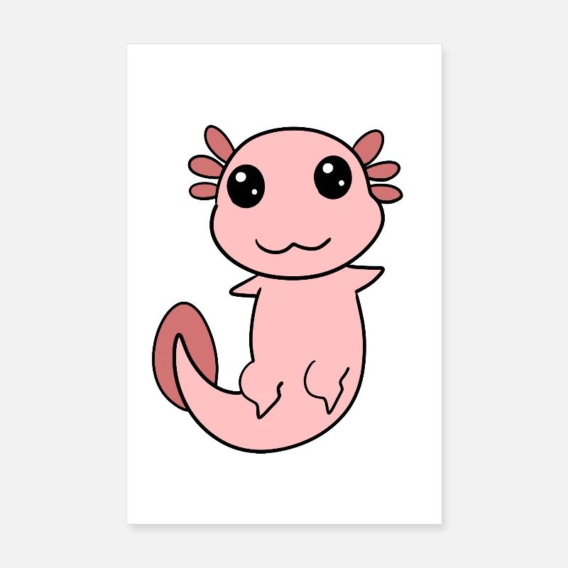 Axolotl Rose Doux Poster 20 x 30 cm