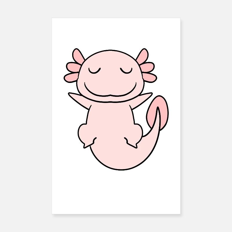 Axolotl Rose Doux Poster 20 x 30 cm