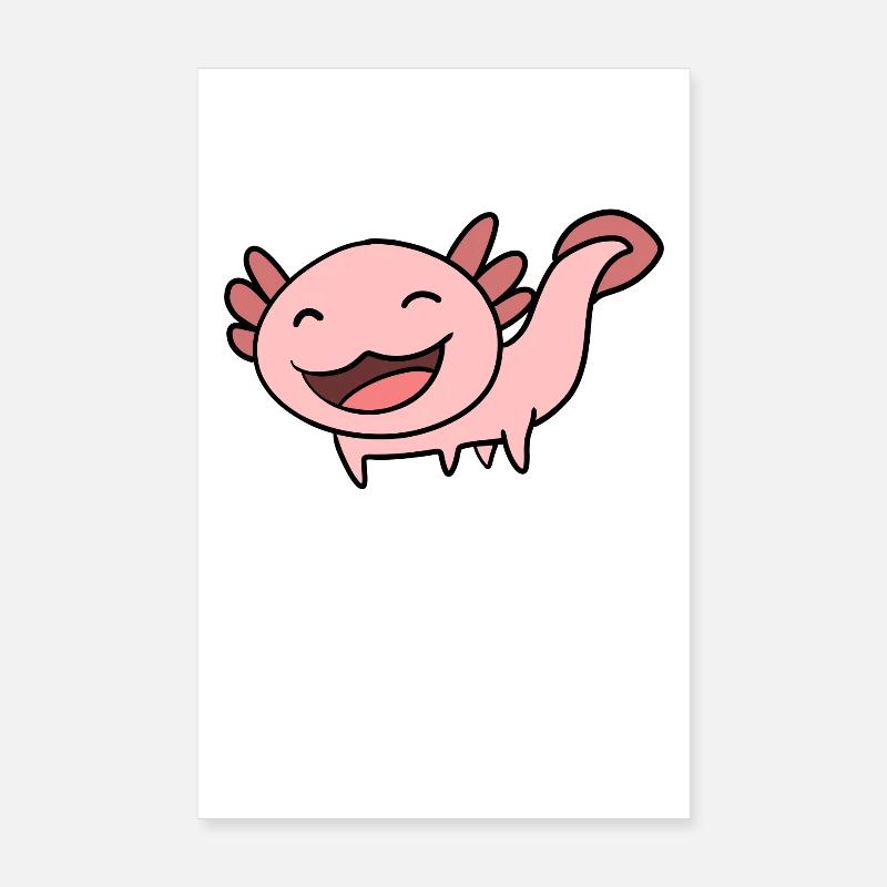 Axolotl Rose Doux Poster 20 x 30 cm