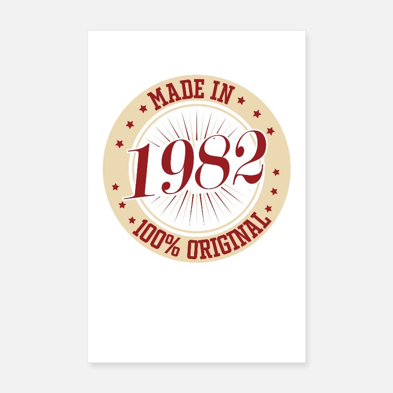 Made in 1982 Poster 8" x 12" (20x30 cm)