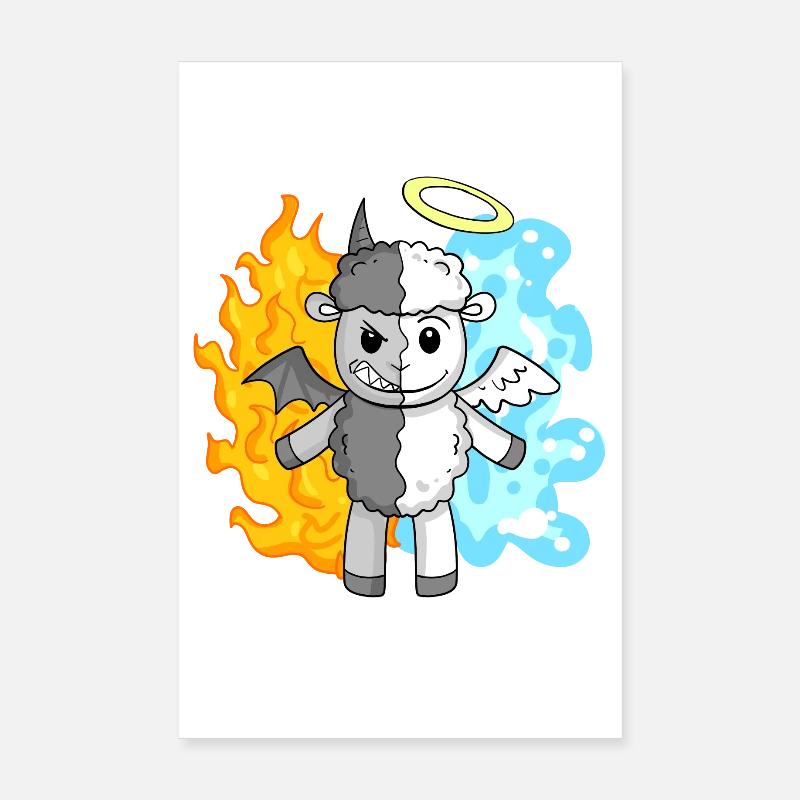 Moutons - Anges et Diables Poster 20 x 30 cm