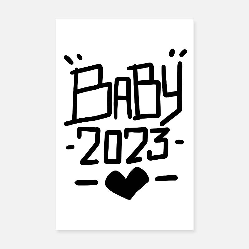 Bébé 2023 - Naissance Enceinte 2023 Grossesse Poster 20 x 30 cm