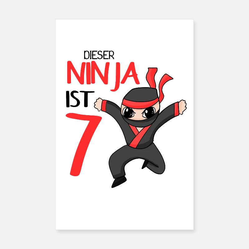 7 Jahre Junge Ninja - 7 Geburtstag - Ich bin 7 Poster 20x30 cm