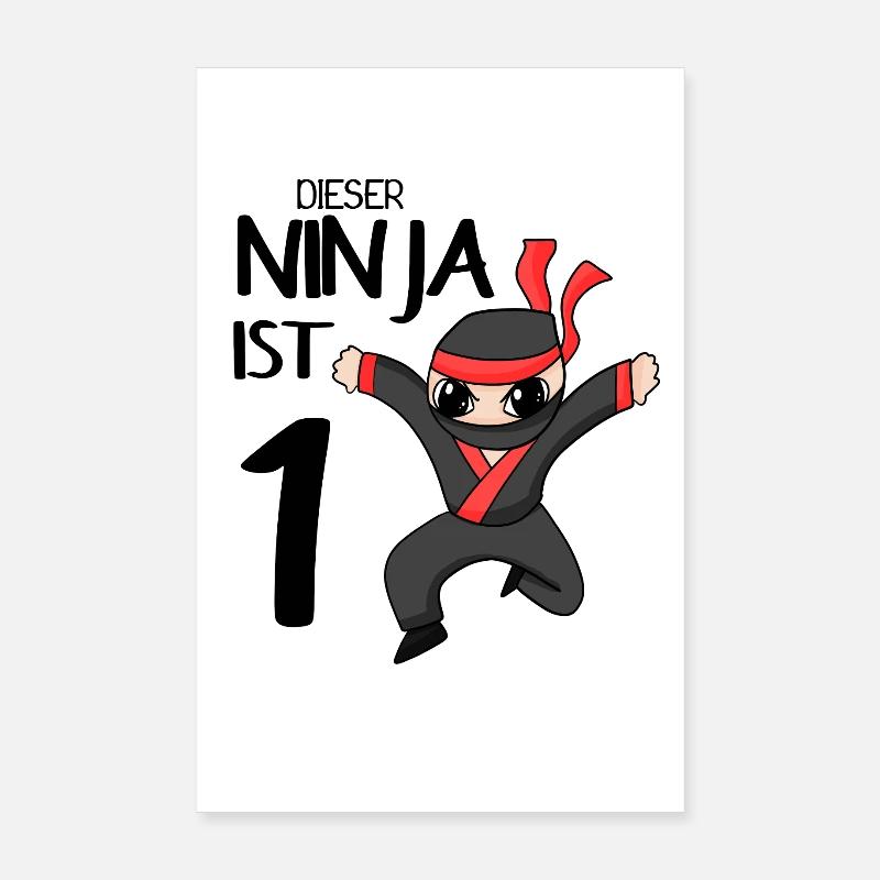 1 Jahr Junge Ninja - 1 Geburtstag - Ich bin 1 Poster 20x30 cm