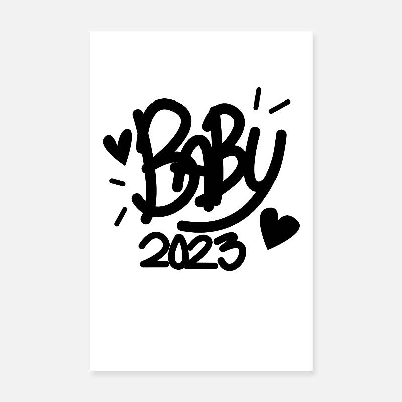 Bébé 2023 Grossesse enceinte Poster 20 x 30 cm
