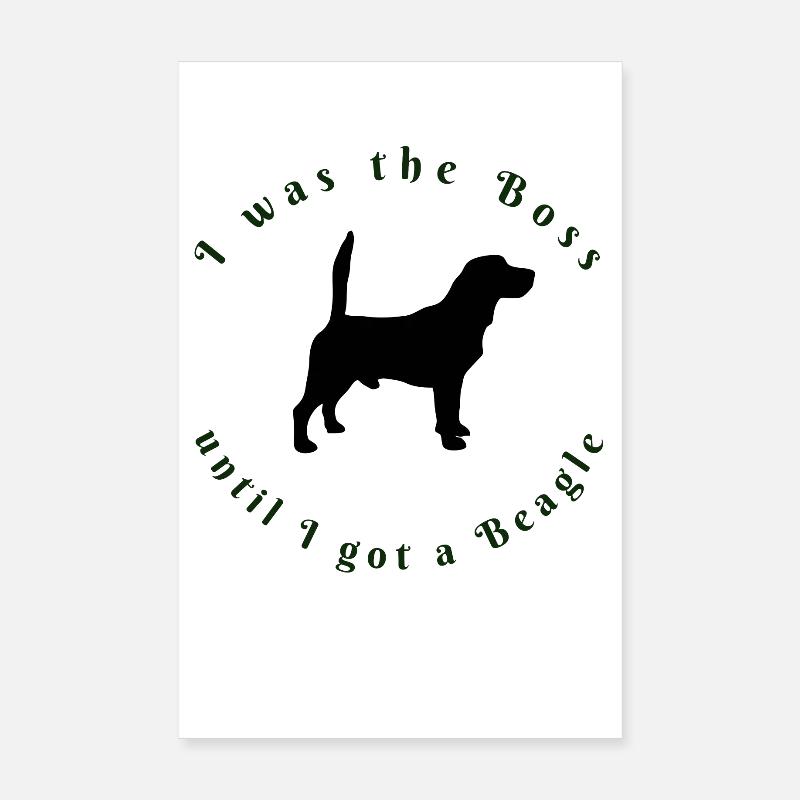 I Was The - Beagle Lovers Tee - Poster 20x30 cm - Weiß