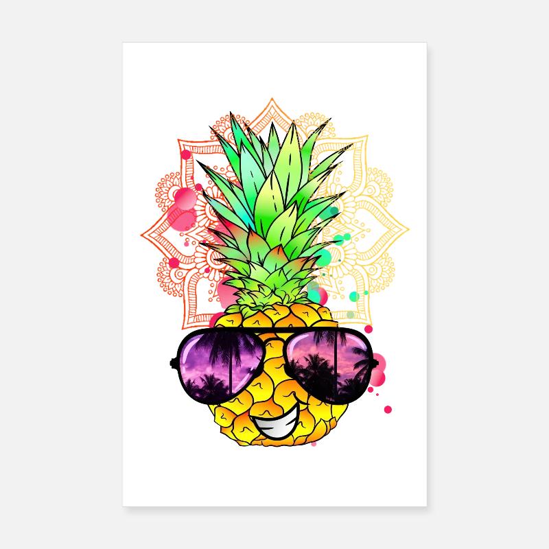 Mandala à l’ananas Poster 20 x 30 cm