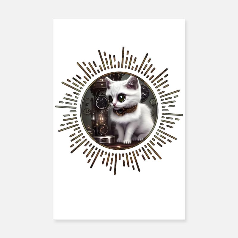 Petit chat steampunk Poster 20 x 30 cm