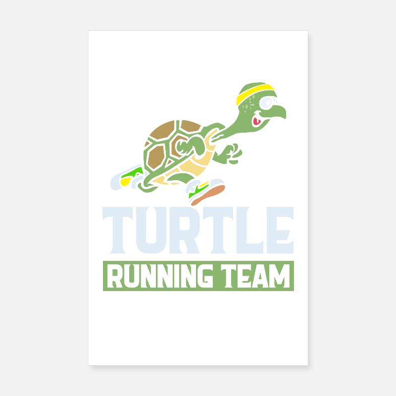 Turtle running team neu Poster 20x30 cm