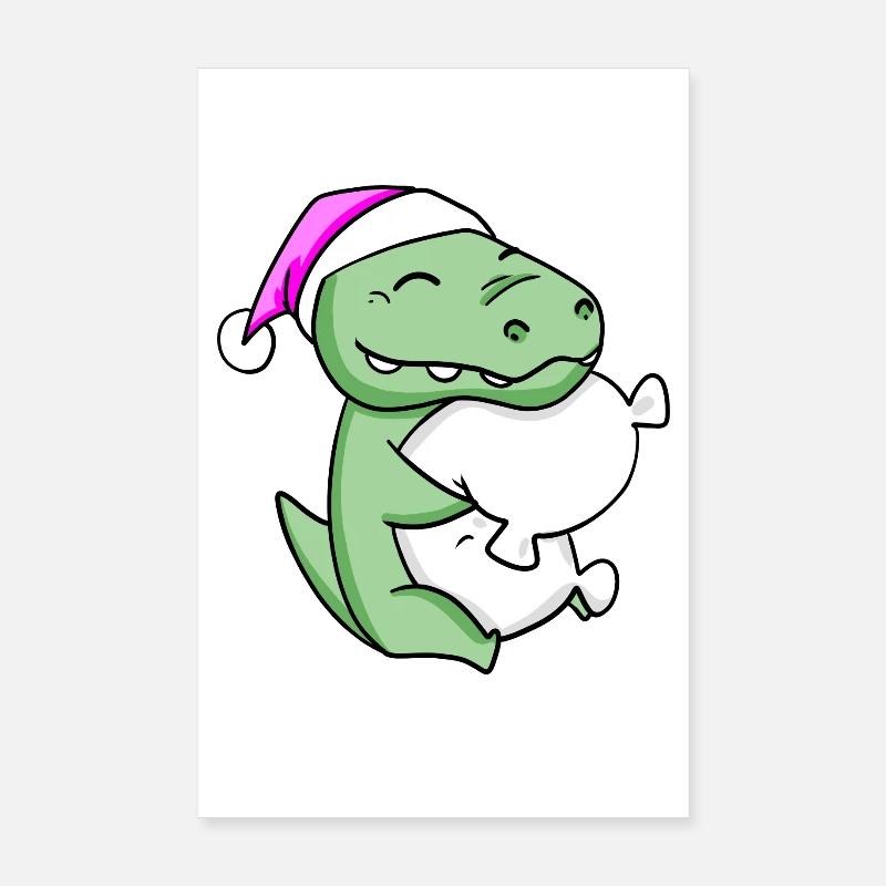 Crocodile with pillow and sleeping cap Poster 8" x 12" (20x30 cm)