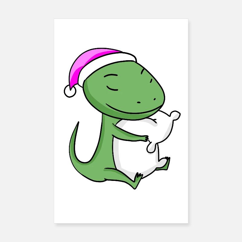 Lézard avec oreiller et bonnet de couchage Poster 20 x 30 cm