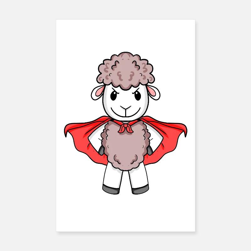 Schaf Superheld Poster 20x30 cm