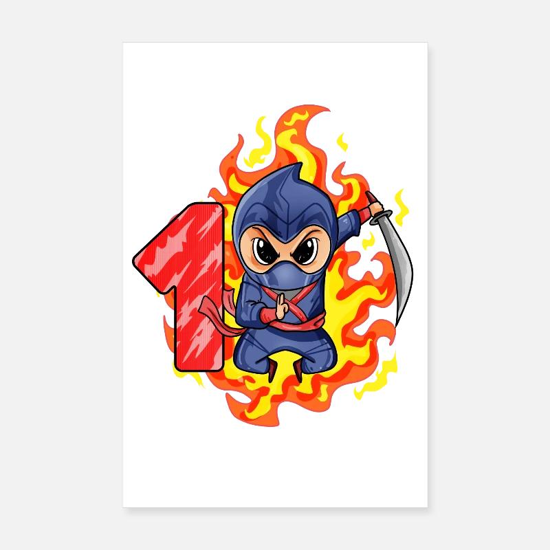 1er anniversaire Garçon 1 an Ninja Poster 20 x 30 cm