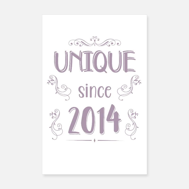 Einzigartig seit 2014 Geburtstag Mädchen Poster 20x30 cm