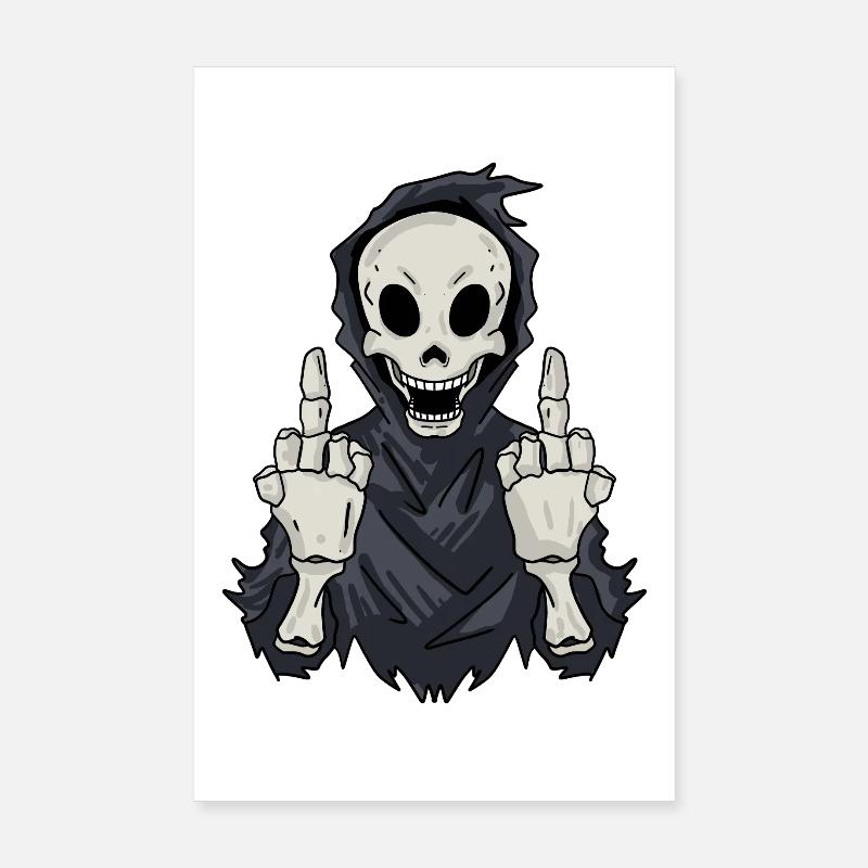 Sensenmann zeigt Mittelfinger Poster 20x30 cm