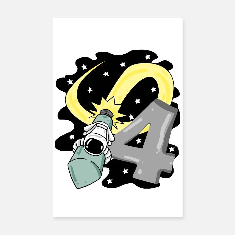 Junge 4 Jahre alt - 4. Geburtstag Geschenk Poster 20x30 cm
