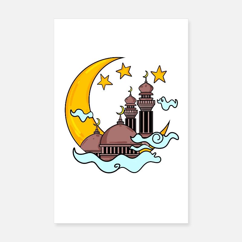 Moschee mit Halbmond Poster 20x30 cm