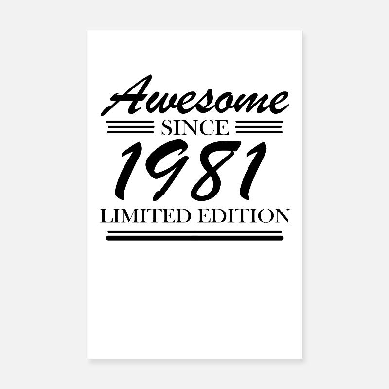 1981 - Né en 1981 - Poster 20 x 30 cm - blanc