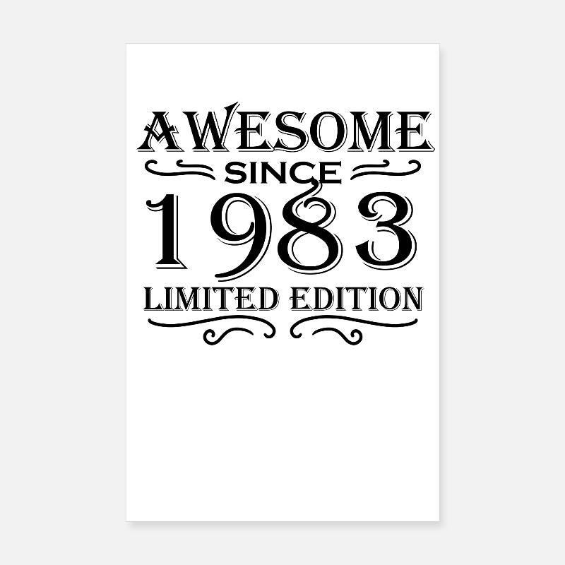 1983 - Né en 1983 - Poster 20 x 30 cm - blanc