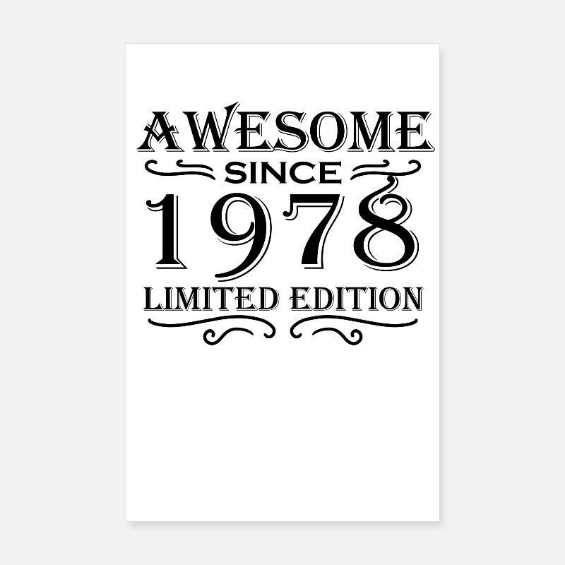 1978 - Né en 1978 Poster 20 x 30 cm