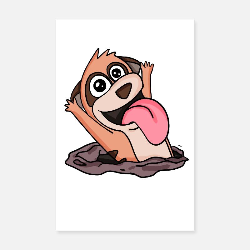 Cute meerkat hug Poster 8" x 12" (20x30 cm)