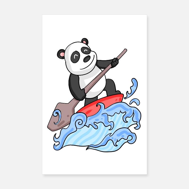 Stand Up Paddling Panda Poster 8" x 12" (20x30 cm)