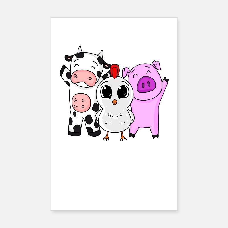 Farm Animals Poster 8" x 12" (20x30 cm)