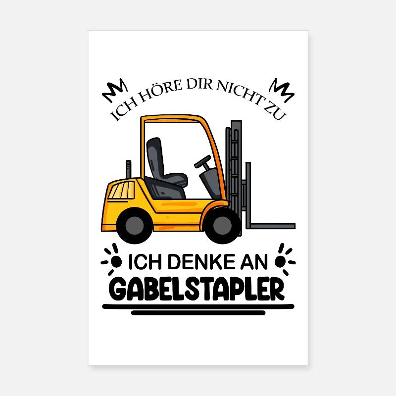 Staplerfahrer Gabelstapler Lager Logistik Poster 20x30 cm