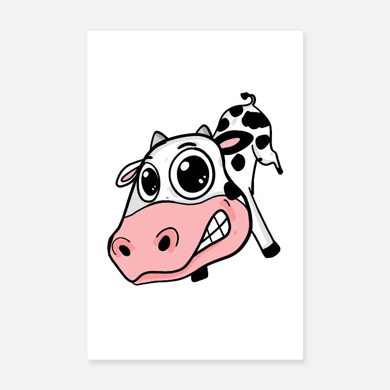 Cow big face - cow head Poster 8" x 12" (20x30 cm)