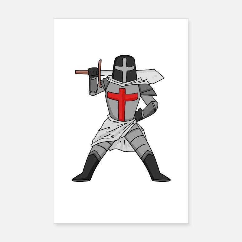 Templar Sword Cross Poster 8" x 12" (20x30 cm)