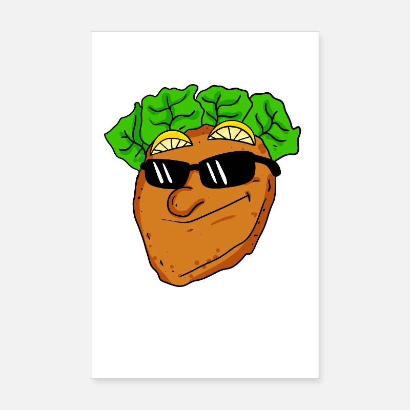 Schnitzel cool avec lunettes de soleil Poster 20 x 30 cm