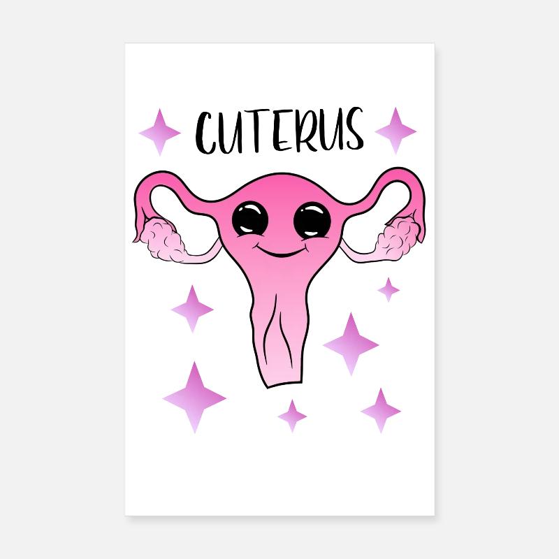 Cuterus - utérus mignon Poster 20 x 30 cm