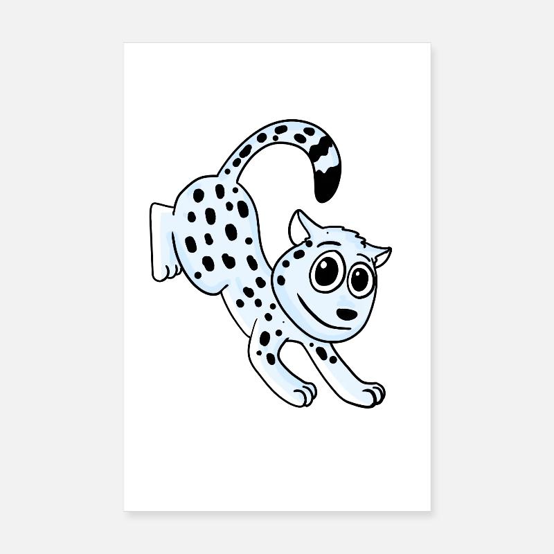 Snow Leopard Leopard Poster 8" x 12" (20x30 cm)