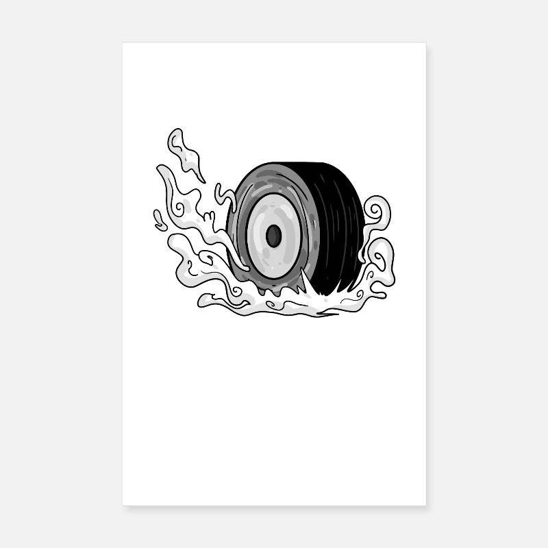Pneus à la dérive Poster 20 x 30 cm