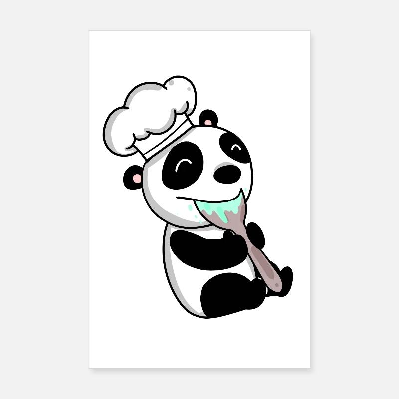 Panda Koch Niedlich Poster 20x30 cm