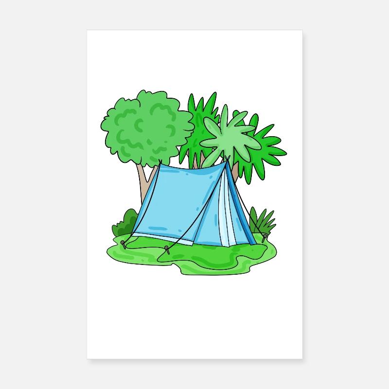 Tente bleu clair Poster 20 x 30 cm