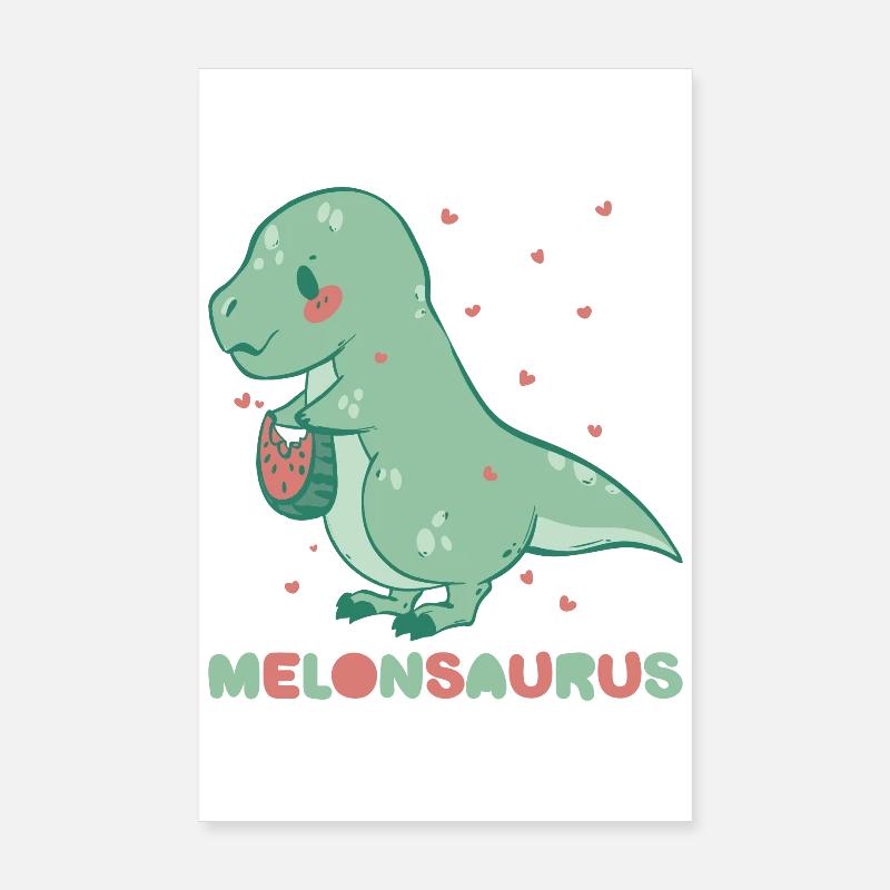 Watermelonsaurus Vegetarian T Rex Poster 8" x 12" (20x30 cm)