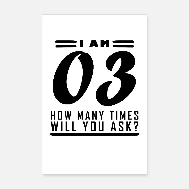 Ich bin 3 – 3. Geburtstag Geschenk Poster 20x30 cm
